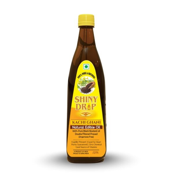 SD-GO (1) Shiny Drop Kachi Ghani Black Mustard Oil – 1 L